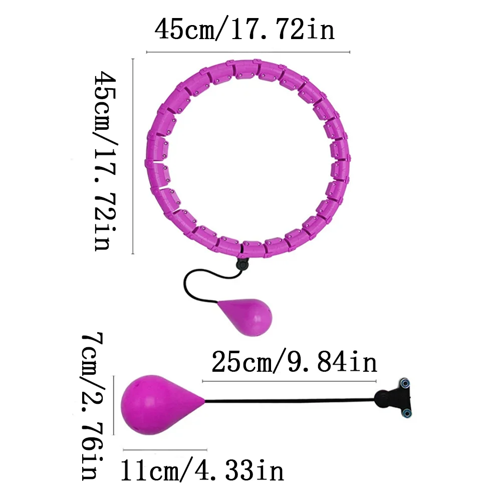 Hula Circle Adult Weighted Hoop Weight Loss Large Size Intelligent Exercise Adjustable Handle Detachable Knot 24 Sections