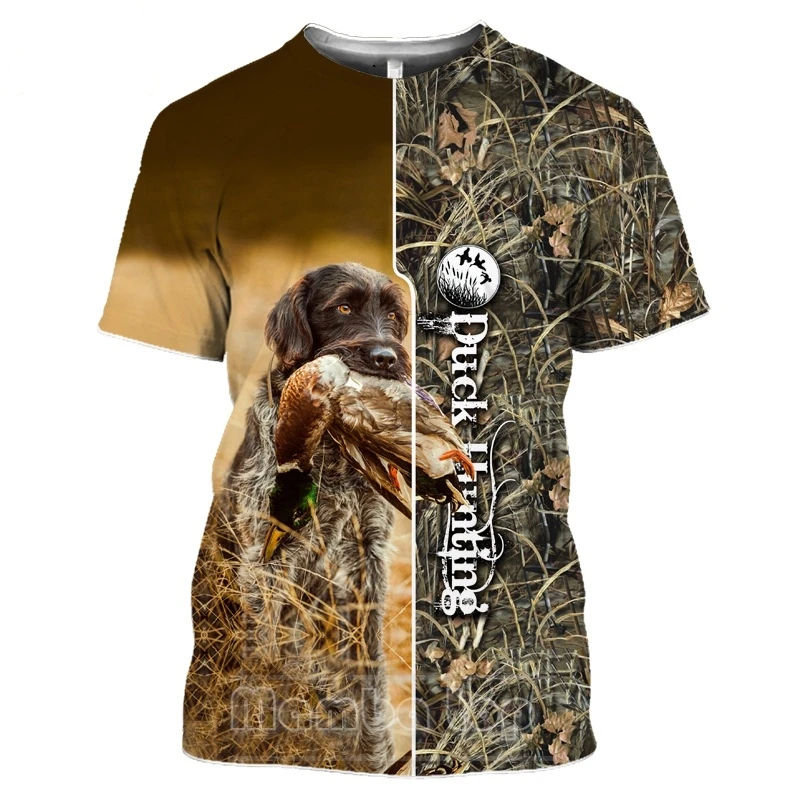 Top Men Tshirt Holiday 3D Print Wild Animals Mallard T Shirt Women O Neck Hound Reed Hide Field Hunt Game Cosplay Clothing