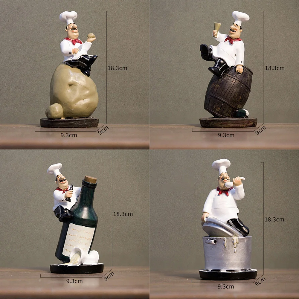 Creative Room Desk Decor Draft Model  Chef Cooking Drinking Statue Living Room Decoration Ornaments Artwork