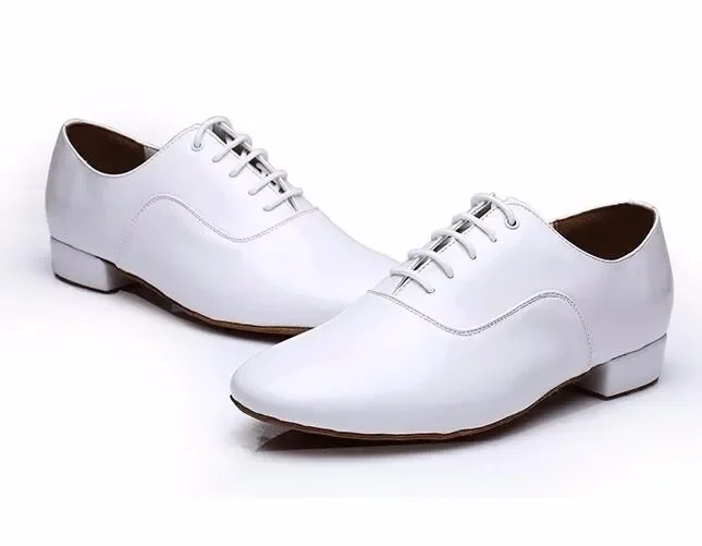 Discount New High Quality White Black PU Leather Men's Ballroom Dance Shoes/ Salsa Tango Dance Shoes/ Latin Dance Shoes Men