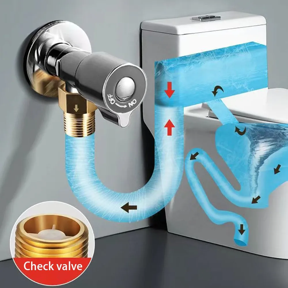 All-copper water valve anti-reverse toilet backflow check valve backflow one-way bathroom refuse to drink check valve solar ener