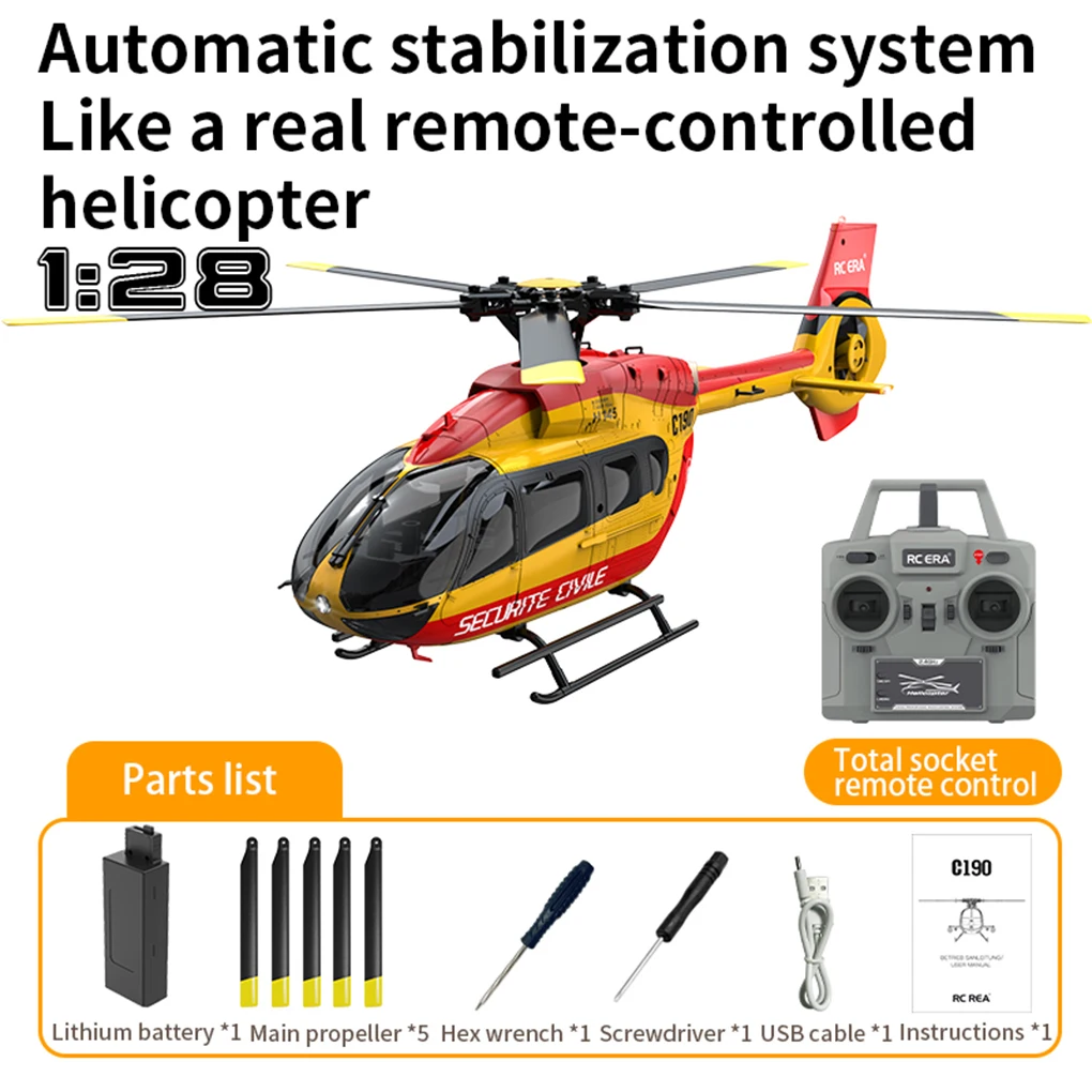 

1/28 RC Helicopter ERA C190 Helicopter Dual brushless motors H145 3D Optical Flow Localization 6CH 6-Axis Gyro RC Helicopter