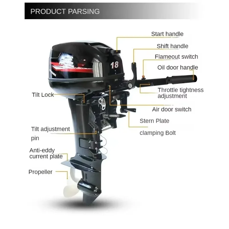 

New Chinese 6hp 2-stroke Short Axis Outboard Engine Can Upgradable Electric Start Outboard Engine Outboard Motor
