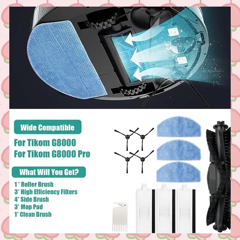 N18R para Tikom G8000 / G8000 Pro, para Honiture G20, G20 Pro, para Laresar Evol 3 aspiradora cepillo lateral principal piezas de filtro Hepa