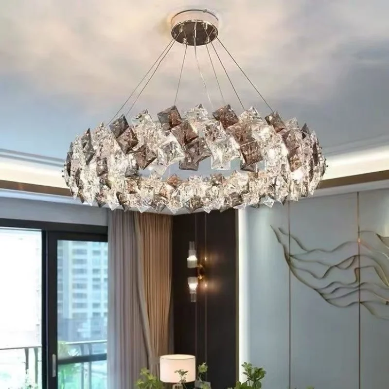 Modern Luxury Crystal Chandelier Simple Design For Living Room Bedroom Dining Room- Spacious Lighting