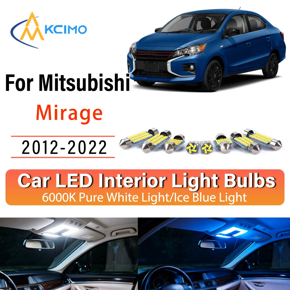 For Mitsubishi	Mirage 2012-2022 Wire-Free Steady Illuminating LED Car Interior Bulb Refit Pack Direct Fit Overhead Reading Cargo