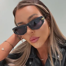 Fashion Brand Women's Glasses 2025 Trend Shades For Women Luxury Cat Eye Sunglasses Ladies Elegant Black Vintage Eyewear U400