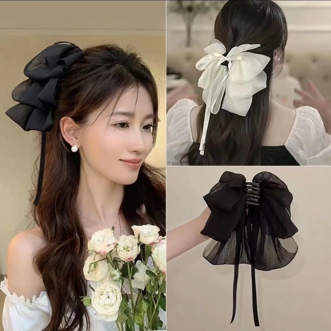 

Big Spring Hair Claw Clips Women Metal Chiffon Flowers Ponytail Holder Hairpin Barrettes Fashion Girls Hair Accessories Hairgrip