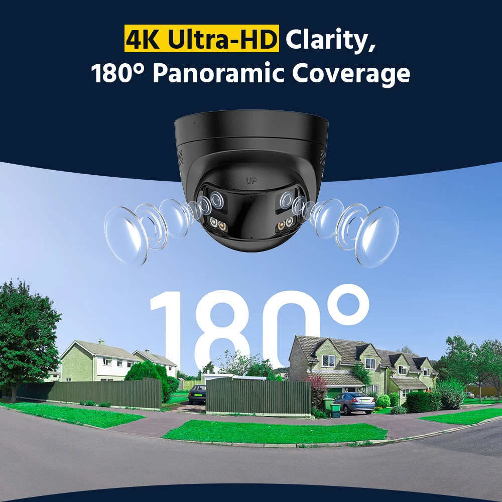 ANNKE 8MP Security Camera Dual Lens 8CH NVR Smart Color Night Vision & Active Deterrence, Black Dome Camera Two-Way Audio CCTV Video Surveillance Kit