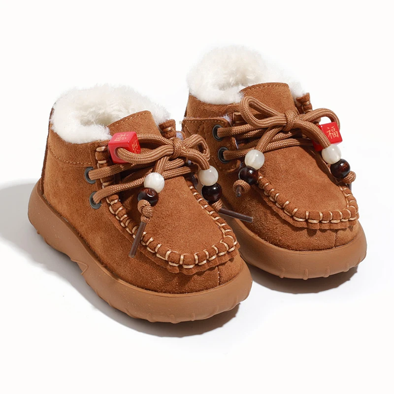 

Теплые зимние сапоги для маленьких девочек, зима 2024, толстые короткие сапоги на флисовой подкладке, удобная детская хлопковая обувь на нескользящей мягкой подошве