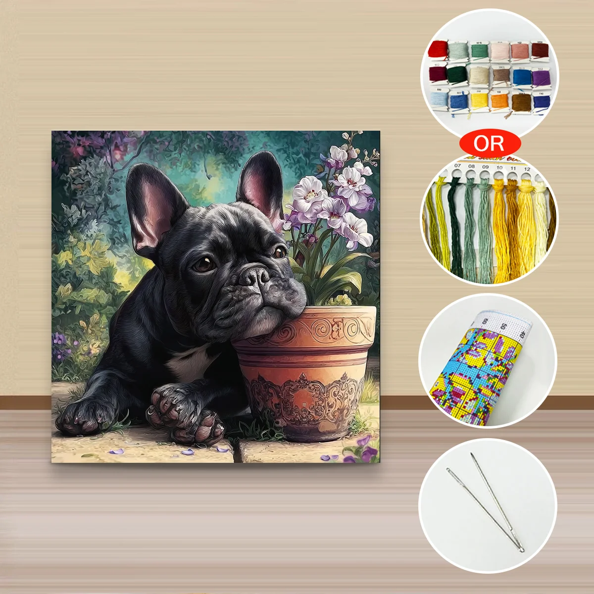1 Stück 40x40 cm/15,74 Zoll, 11Ct/14Ct Kreuzstich-Set, DIY Valentinstagsgeschenk, Stickerei-Set für Festlichkeiten, Blumen – Detail 3