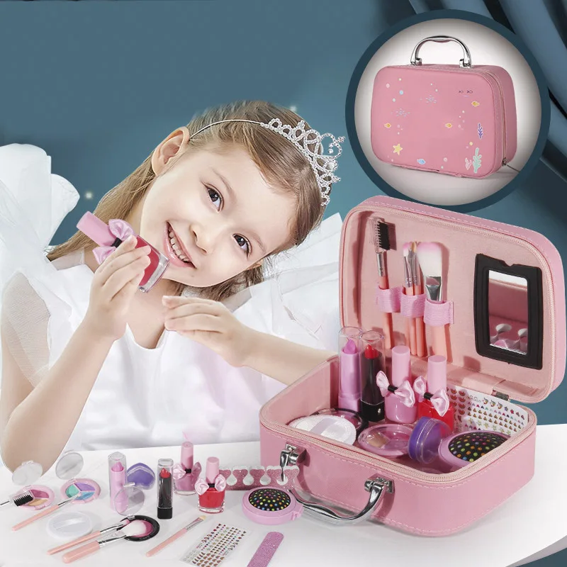 Child Toy Girls Pretend Play Make Up Toys Simulation Cosmetic Bag Makeup Handbag Sets Safety Educational Toys For Children Kids