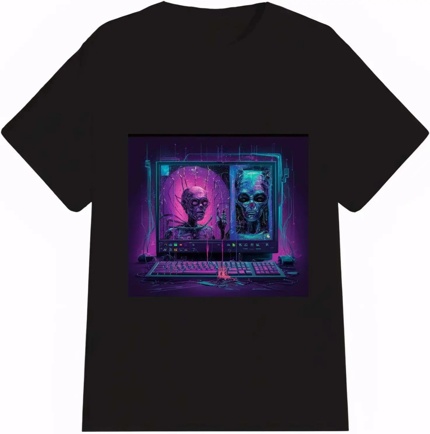 

Novelty Men's T-Shirts, Custom t Shirts, Alien is Taking Control Printed Designs, Cotton Blend