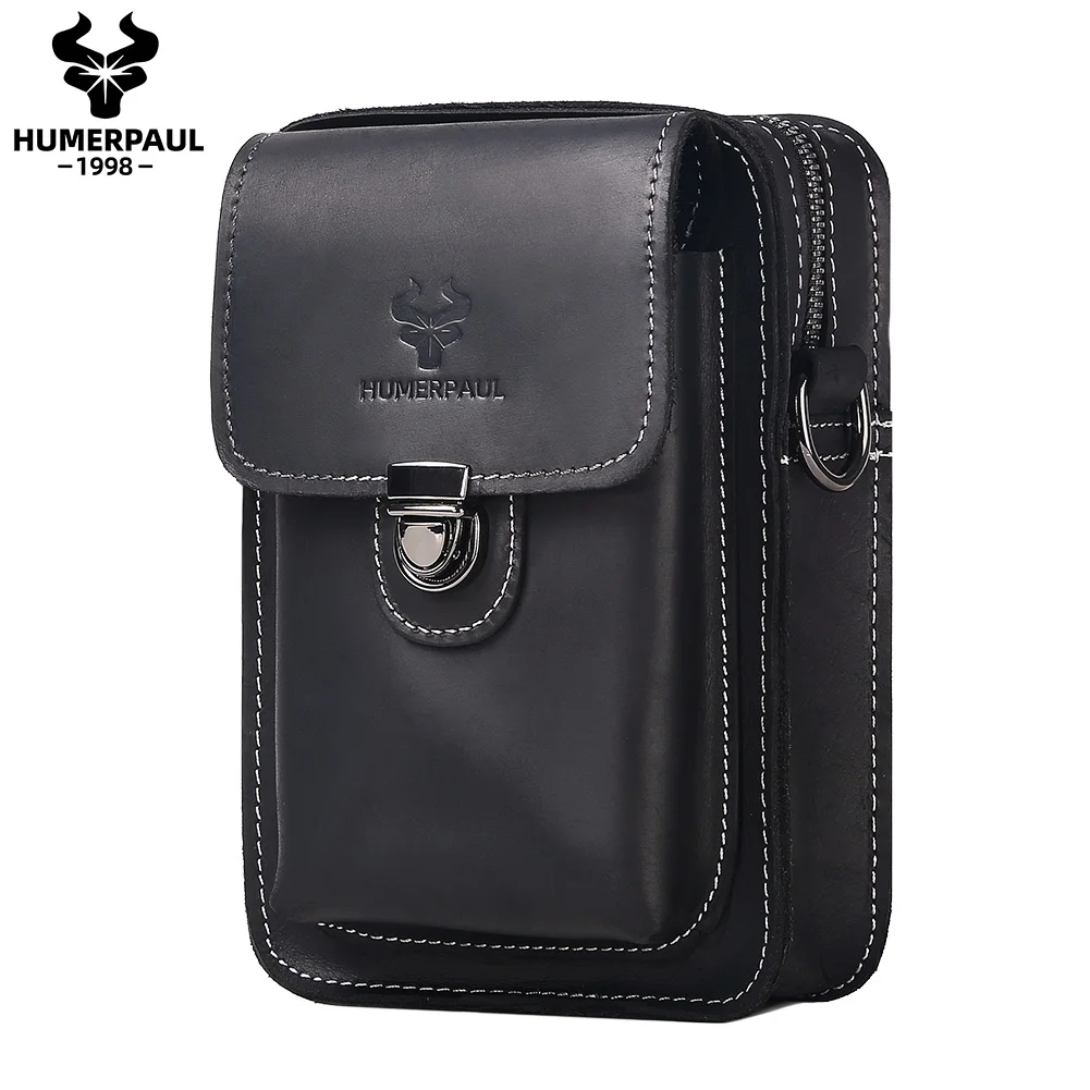 Retro first layer cowhide men's waist bag sports shoulder bag