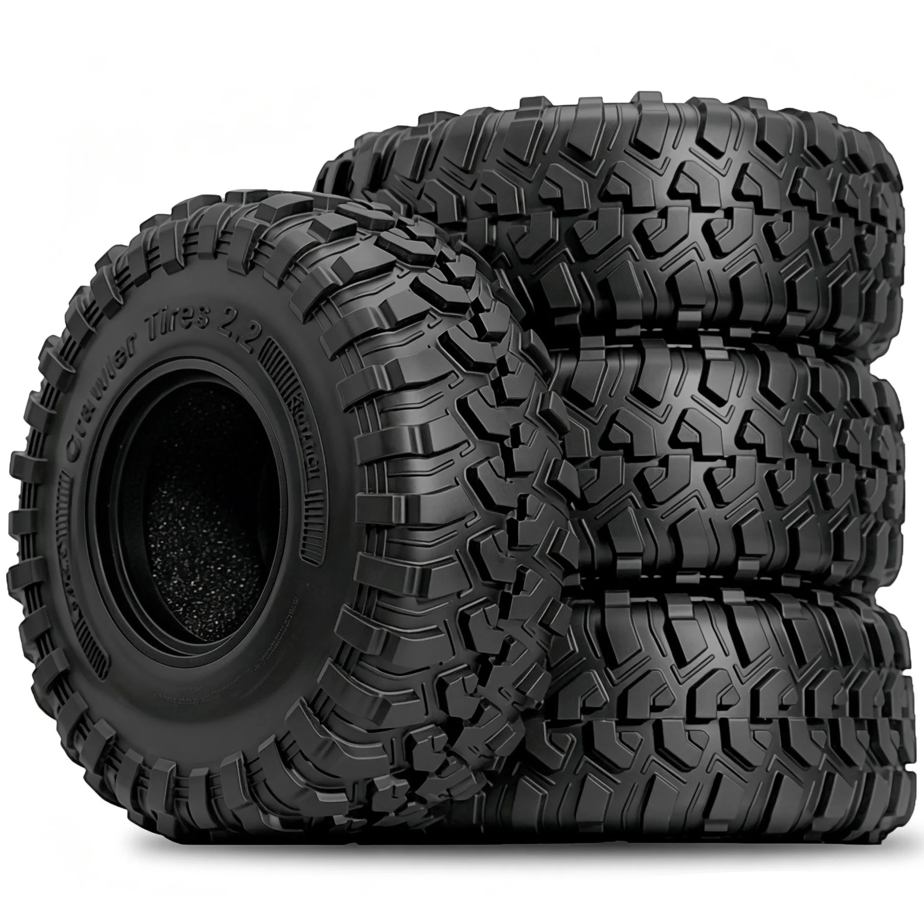 

RC 130MM 2.2" Rubber Rocks Tires for 1:10 RC Rock Crawler Axial SCX10 Canyon Trail 105Rims TRX4 TRX6 #8174