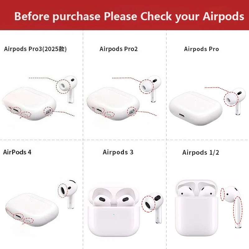 حافظة سماعة أذن لأجهزة Airpods Pro3 Pro2 Pro سماعة رأس مقاومة للصدمات لأجهزة Airpods1 2 3 4th الجيل غطاء خوخي من السيليكون الناعم