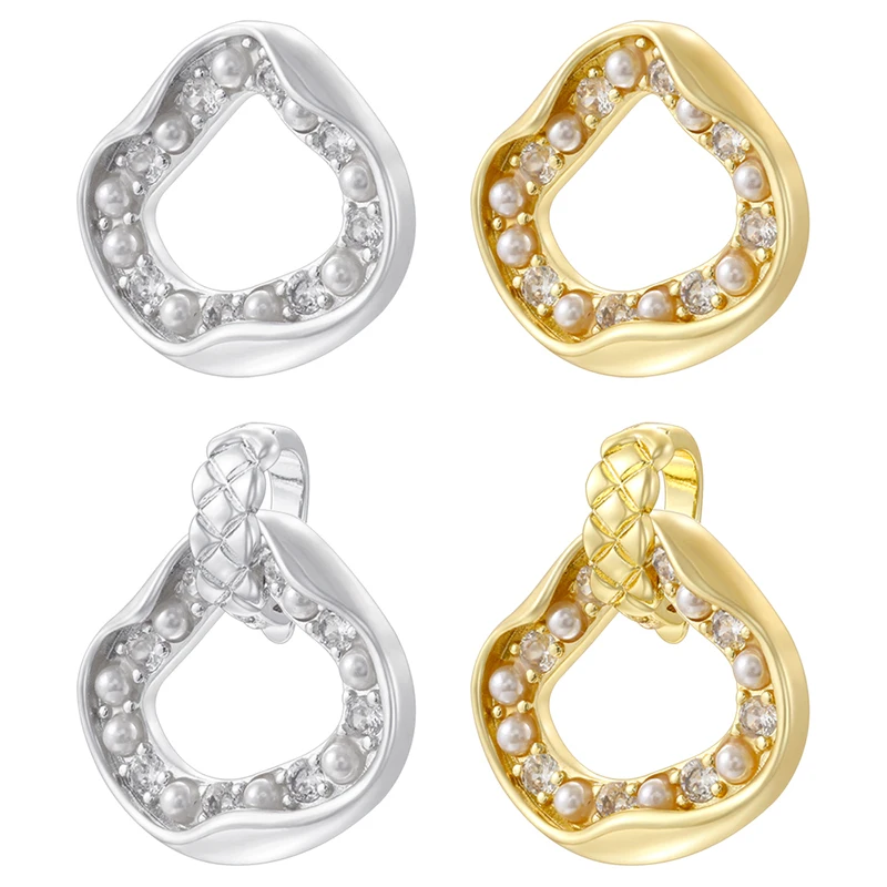 

ZHUKOU 18K Gold-plated/Silver-plated Jewelry Making Accessories Buckles Copper Handmade Jewelry Clasps 1 PCS:VK299 VK300