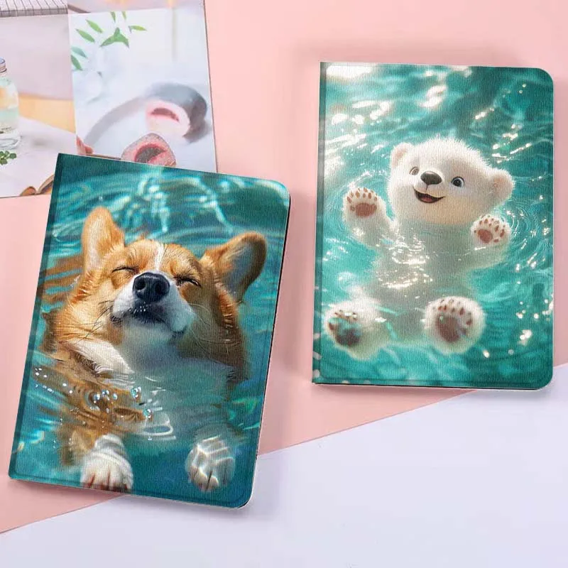 

Cute Polar Bear Swim For Xiaoxin Lenovo Tab Pad K11 K10 M10 P11 3rd Plus Pro Legion Y700 Y900 Gen4 2 Tablet Case Gift