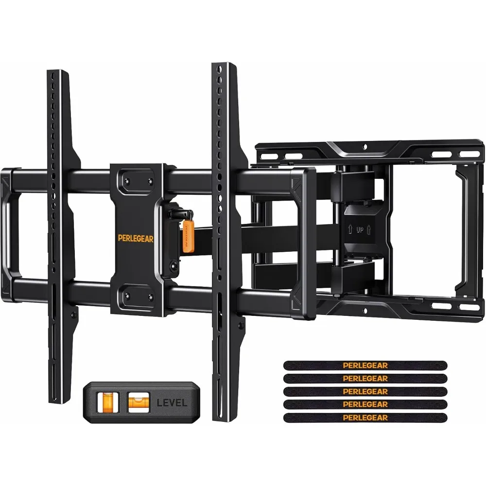 

UL Listed Full Motion TV Wall Mount for Most 42–84 inch Flat Curved TVs up to 132 lbs, 12″/16″ Wood Studs