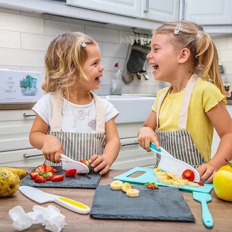 11/13/17PCS set da cucina per bambini cottura reale utensili da cucina Montessori per bambini coltelli sicuri per bambini per 2/3/4/5/6/7/8 anni