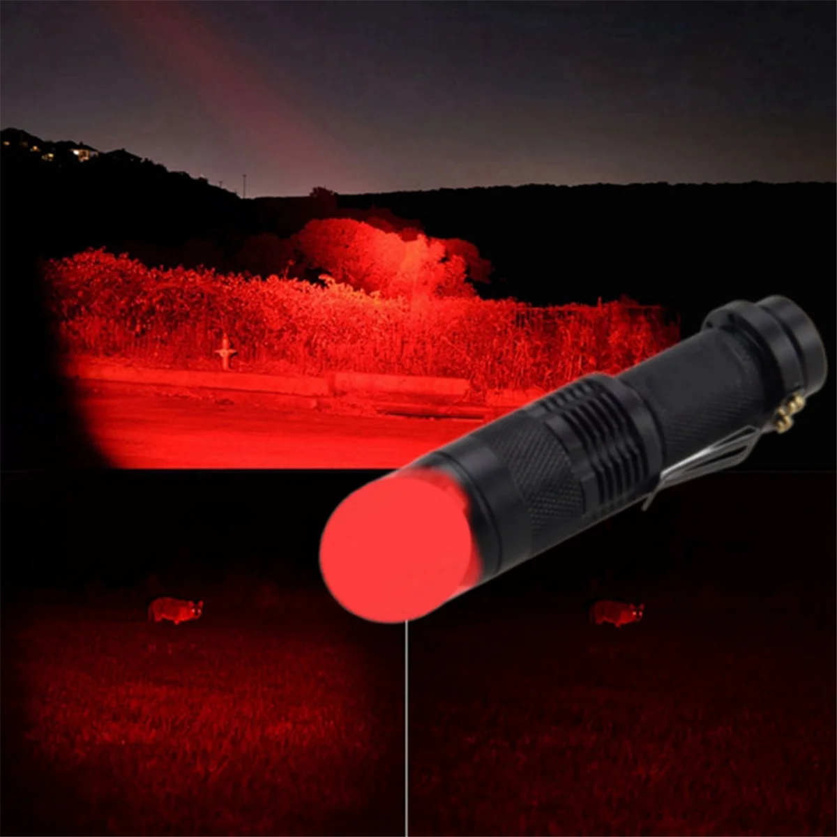 ONCE Telescopic Focusing Flashlight Outdoor Mini Telescopic Zoom Flashlight Fluorescent Dose Flashlight Blue Light