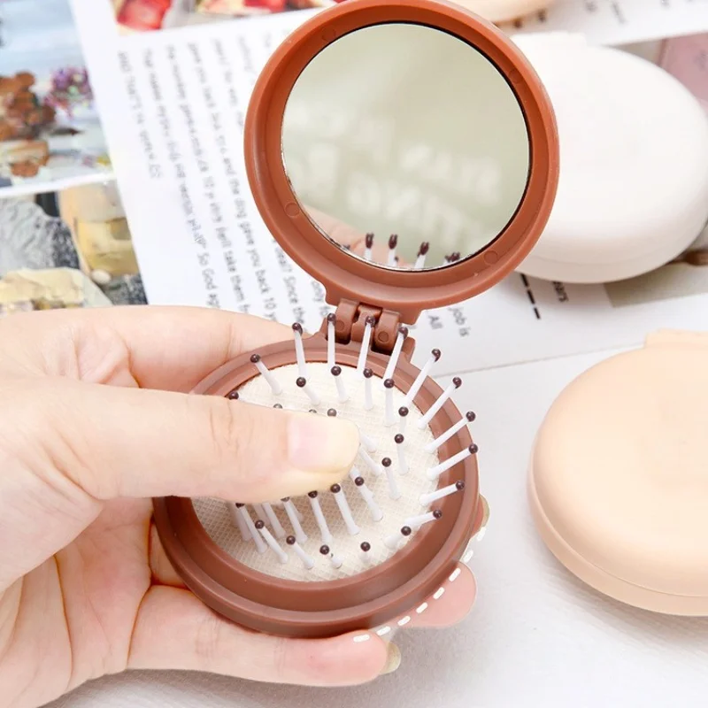 【Logo Custom】50Pcs Customized Mini Cute Cartoon Folding Airbag Comb Beauty Salon Enterprise Customization and Wholesale