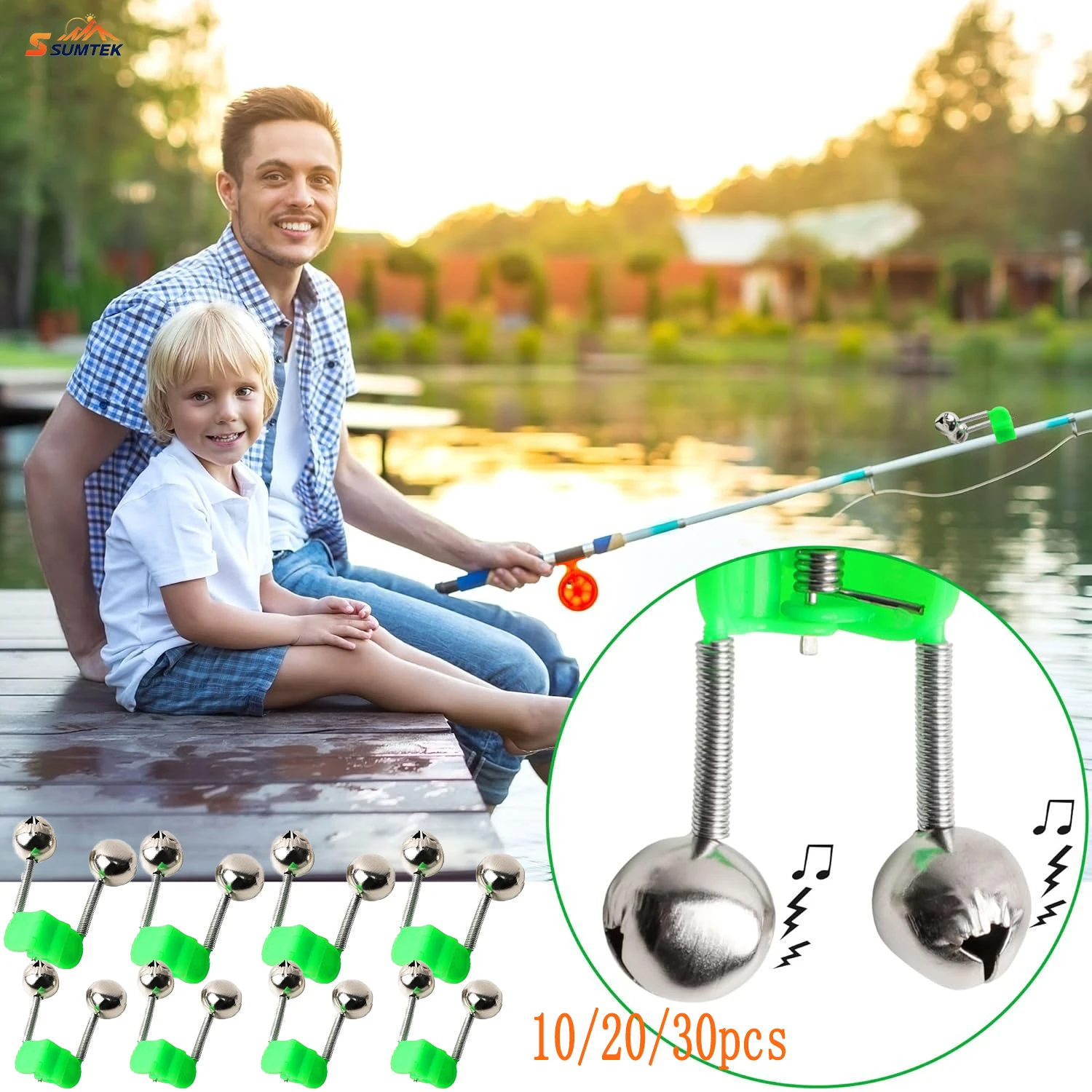 

Double Bells Clip Buckle Fish Bell,Highly Sensitive,No Battery Needed,Fishing Gear|Sensitive Bells|Durable Fishing Gear