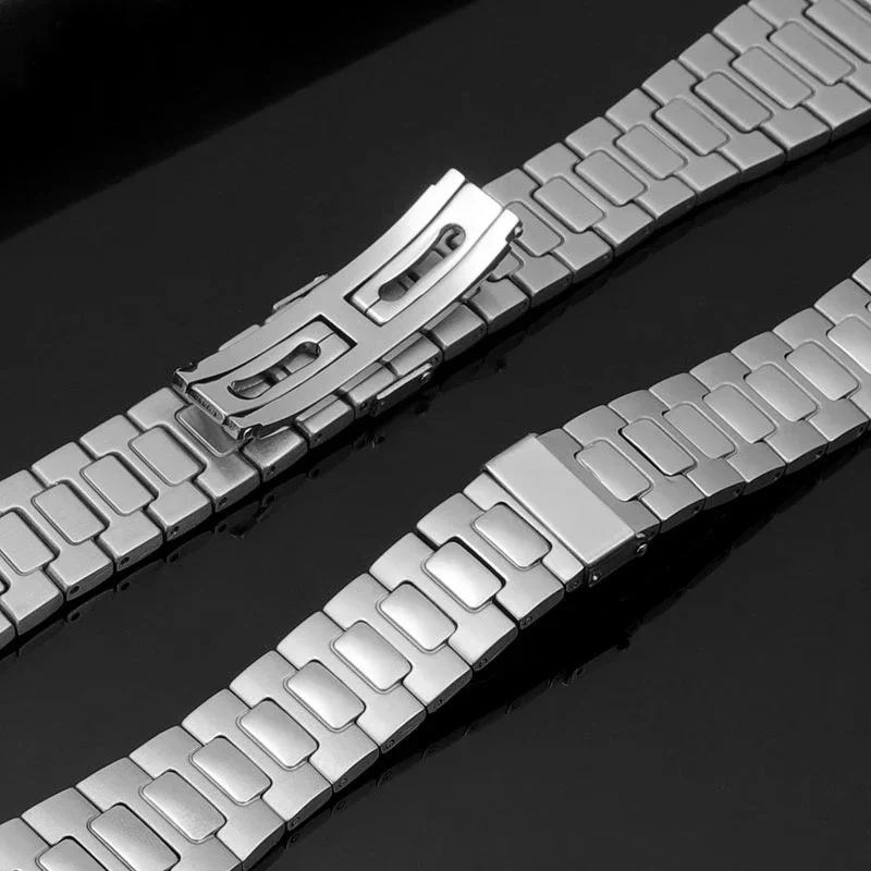 25X13mm Stainless Steel Watch Strap Bracelet Metal With Folding Clasp For Patek Philippe Nautilus 5711 5726 Series Watchband
