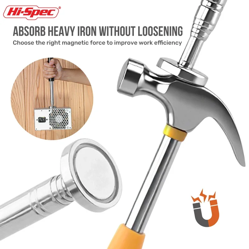 Hi-Spec 50LB Strong Magnetic Telescopic Picker for Hard To Reach Retractable Stainless Steel Pen Pickup Stick Magnet Pickup Tool