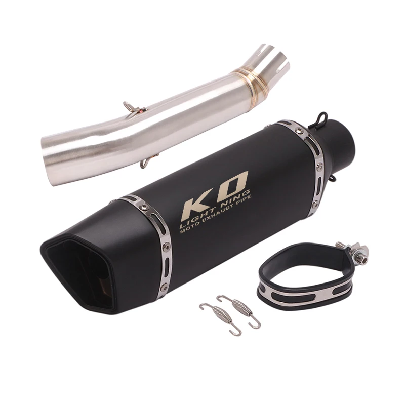 For VOGE LX500-A 500DS Any Year Motorcycle Exhaust Tail Mid Link Pipe Muffler Slip On Stainless Steel With DB Killer Black/White