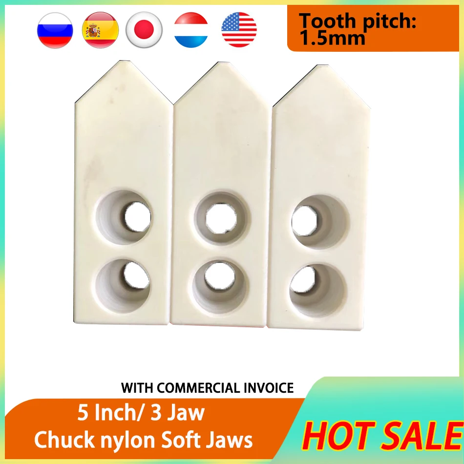 

5 inch 60/90/120° Nylon chuck soft jaws Hydraulic chuck Nylon material chuck soft jaws for power chuck