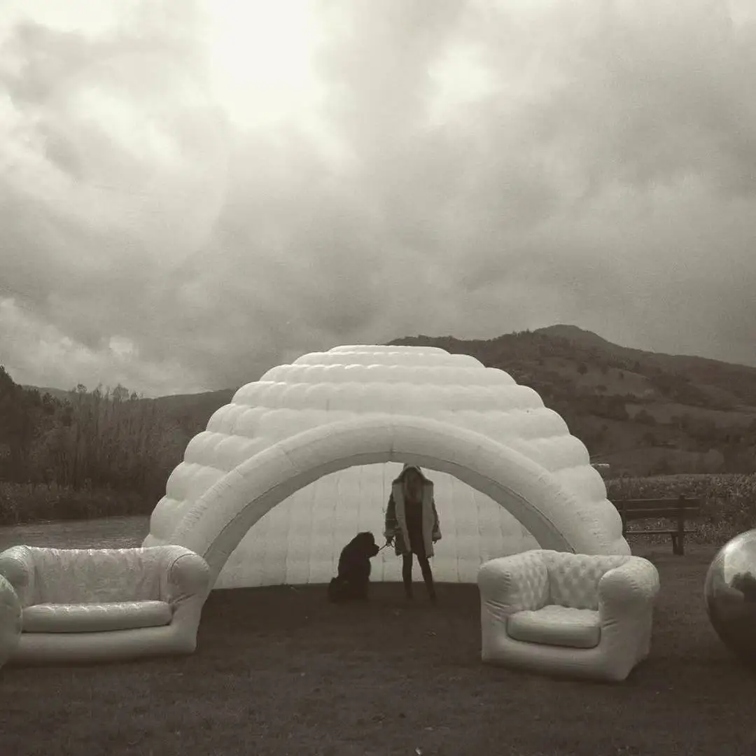 Giant Inflatable Tent Igloo Dome Bubble Structure For Event Decor Parties Festivals LED Light Up Shelter Photo Booth Backdrop