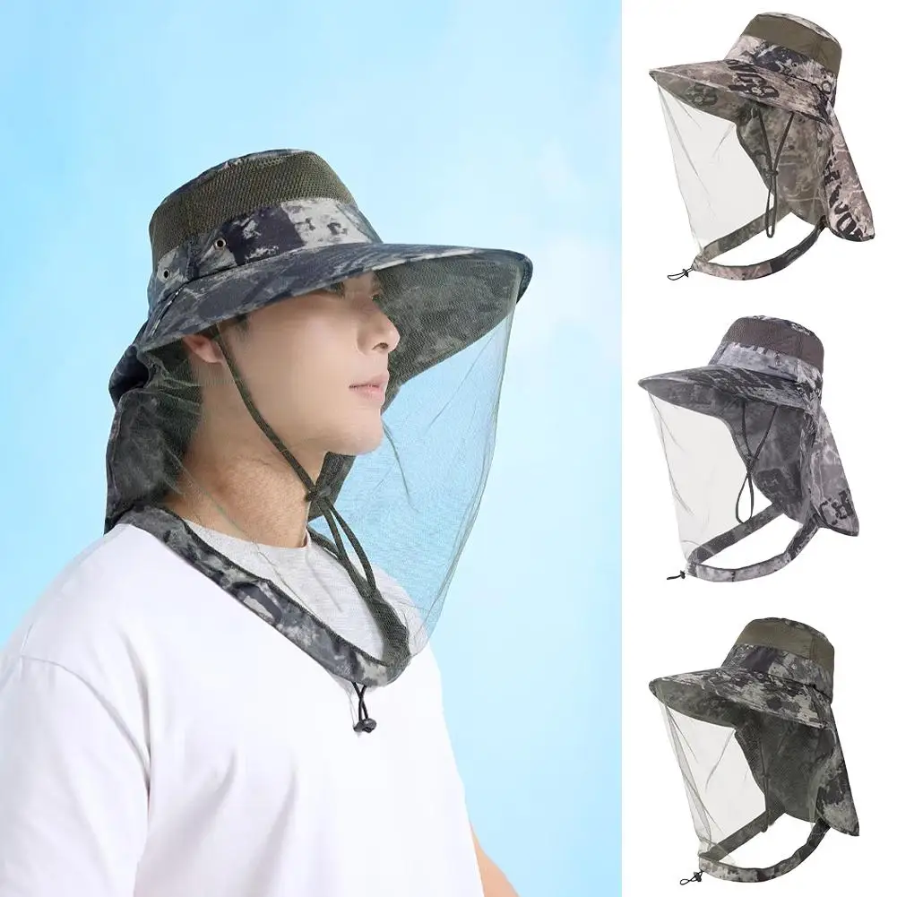 Bug Proof Sun Hat With Face Net UV Protection Fishing & Beekeeping Gear Full Coverage Breathable Mesh Summer Outdoor Hat