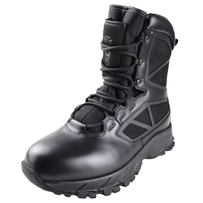 Summer Men's High Motorcycle Riding Boots Leather Non Slip Shock Absorption Breathable Lightweight Tactical Botas Moto CE Spring
