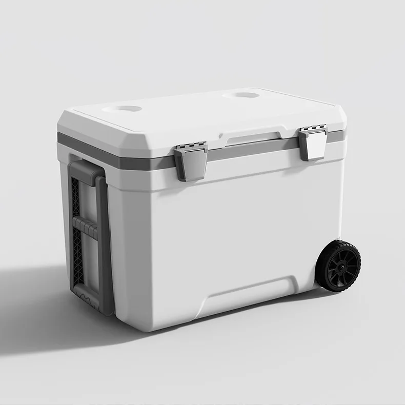 

45 liters outdoor trolley incubator, car camping, picnic, barbecue food, portable pulley, fresh-keeping refrigerated freezer