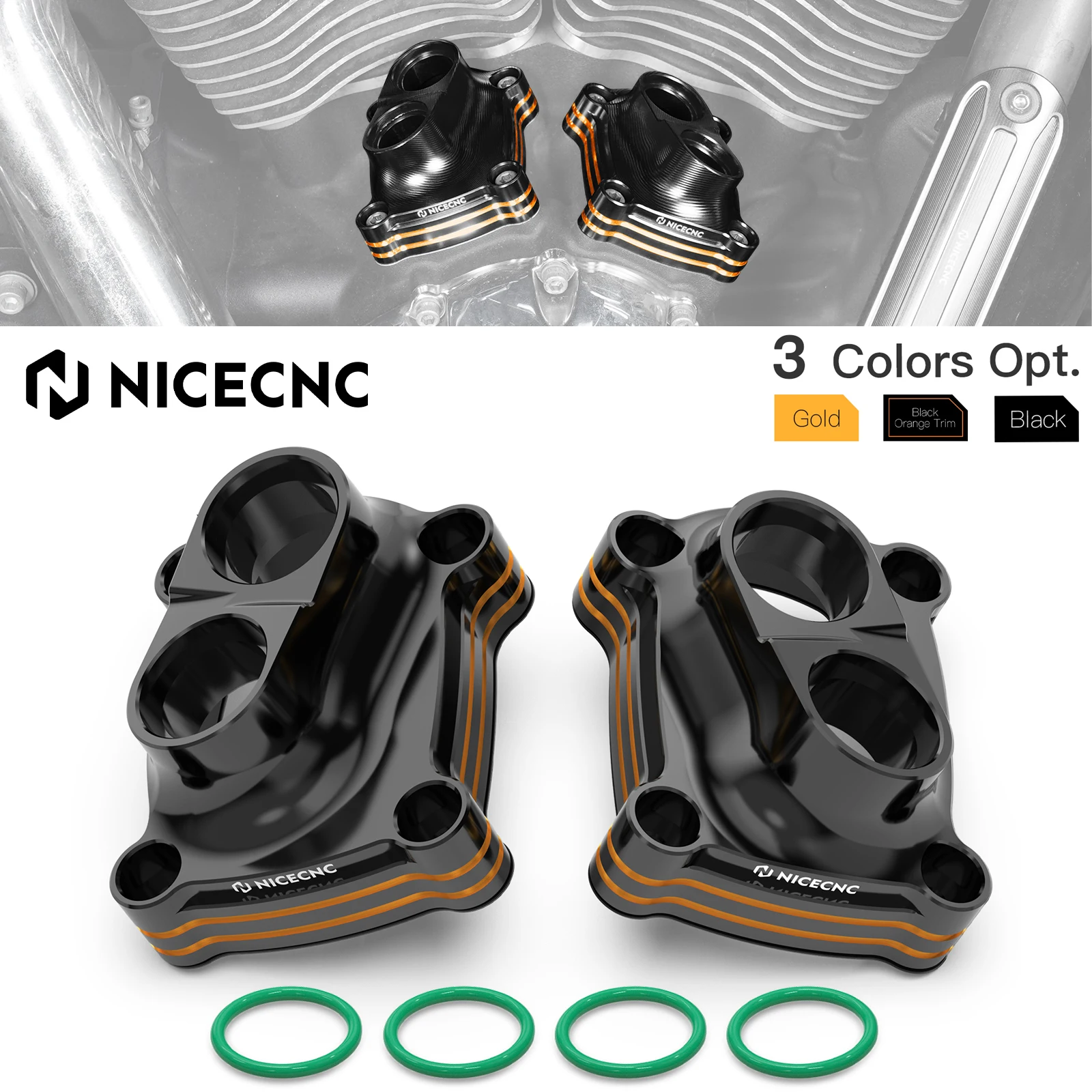 NICECNC Tappet Covers M8 For Harley Street Glide Road Glide Road King Electra Glide Ultra Limited Fat Boy FLFBS 114 FLFB 107