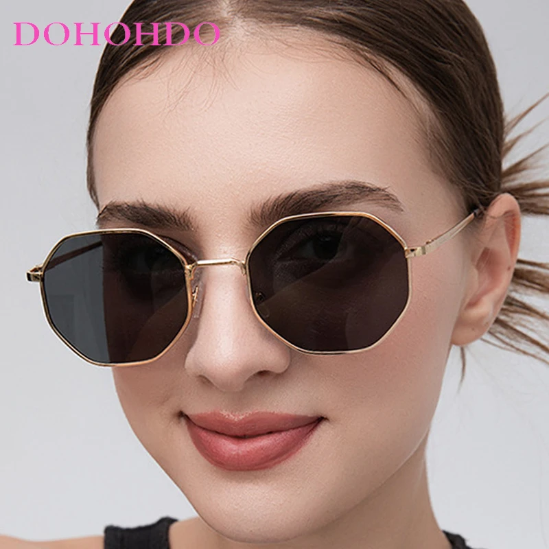 

High Quality Polygon Metal Sunglasses Vintage Frame For Women Sunglasses Men Trendy Brand Design Sun Glasses Gafas De Sol UV400