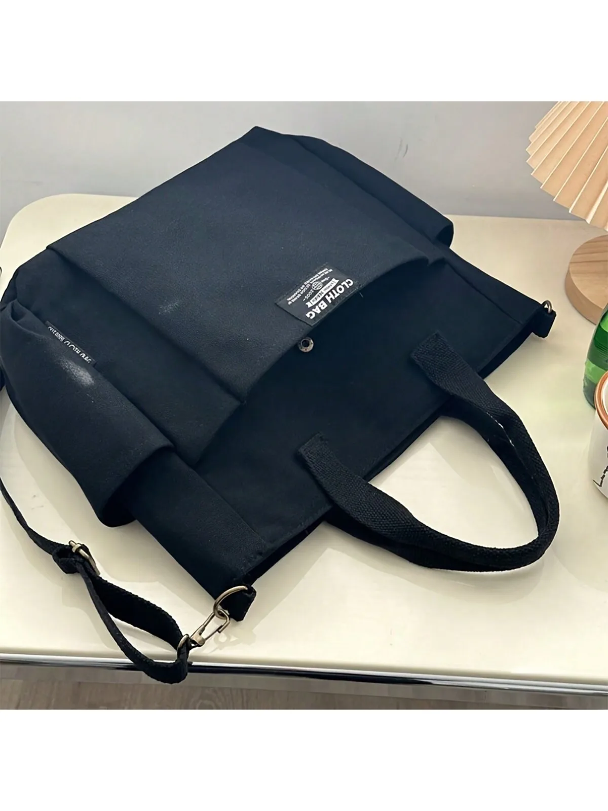 Large Spacious Canvas Tote Bag for Women - Durable, Water-Resistant, Zipper Closure, Multiple Pockets, Portable, and Stylish - P