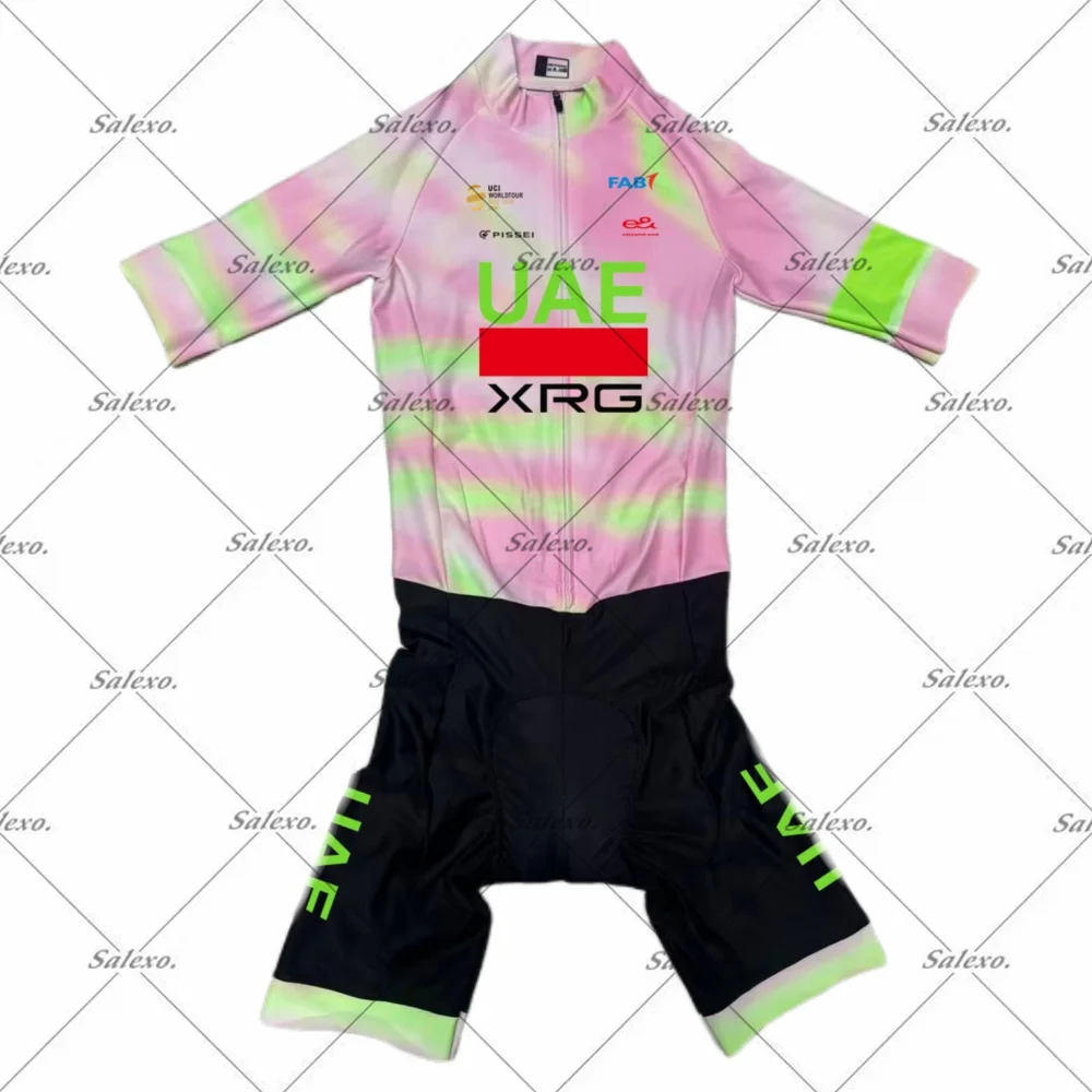 

2026 UAE XRG Tour De France Jersey LASER CUT Gradient Skinsuit Cycling Short Sleeved Bodysuit SHORT Bike Maillot Ropa Ciclismo