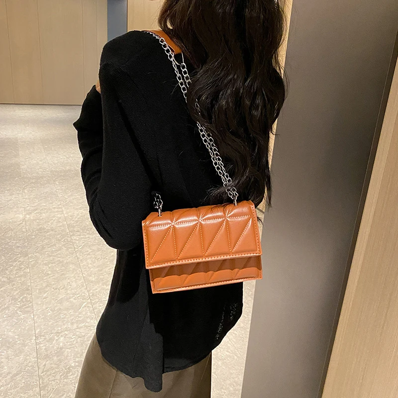 Designer Mode Frauen Umhängetasche Damen PU Leder Griff Handtaschen Kette Riemen Umhängetaschen für Frauen – Detail 12