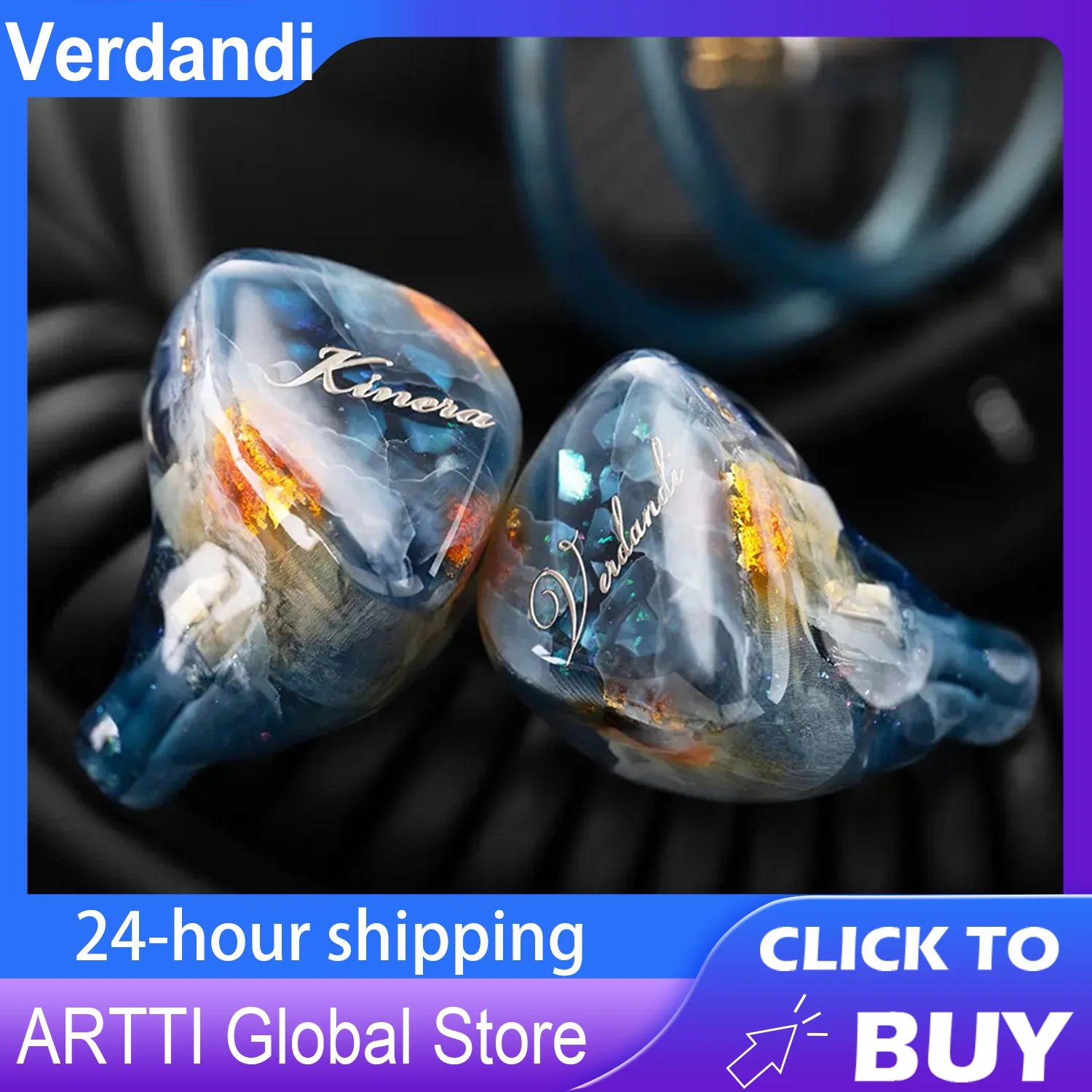 

Kinera Imperial Verdandi 1BC+2 BA+2 EST+1DD in-Ear Monitors Earphones for Studio Musicians with Detachable 4.4mm/3.5mm Plugs.