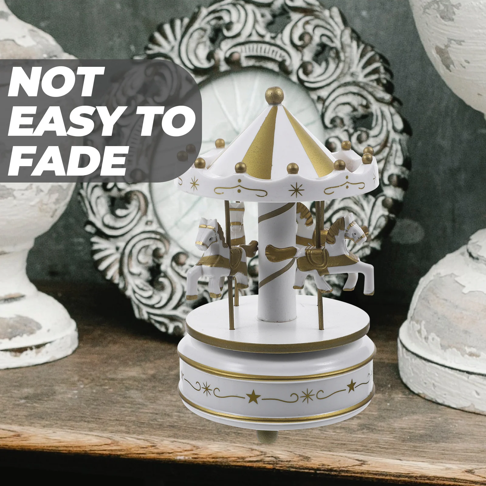 

Carousel Music Box Plastic Wind Up Musical For Lightweight Home Room Decoration Merry Go Round Gift Party Favor