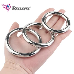 Runyu-Anillo de Metal de acero inoxidable para hombre, accesorio para el pene, encuadernación del escroto, dispositivo de retraso de eyaculación, glande, erección, anillo de bloqueo de espermas