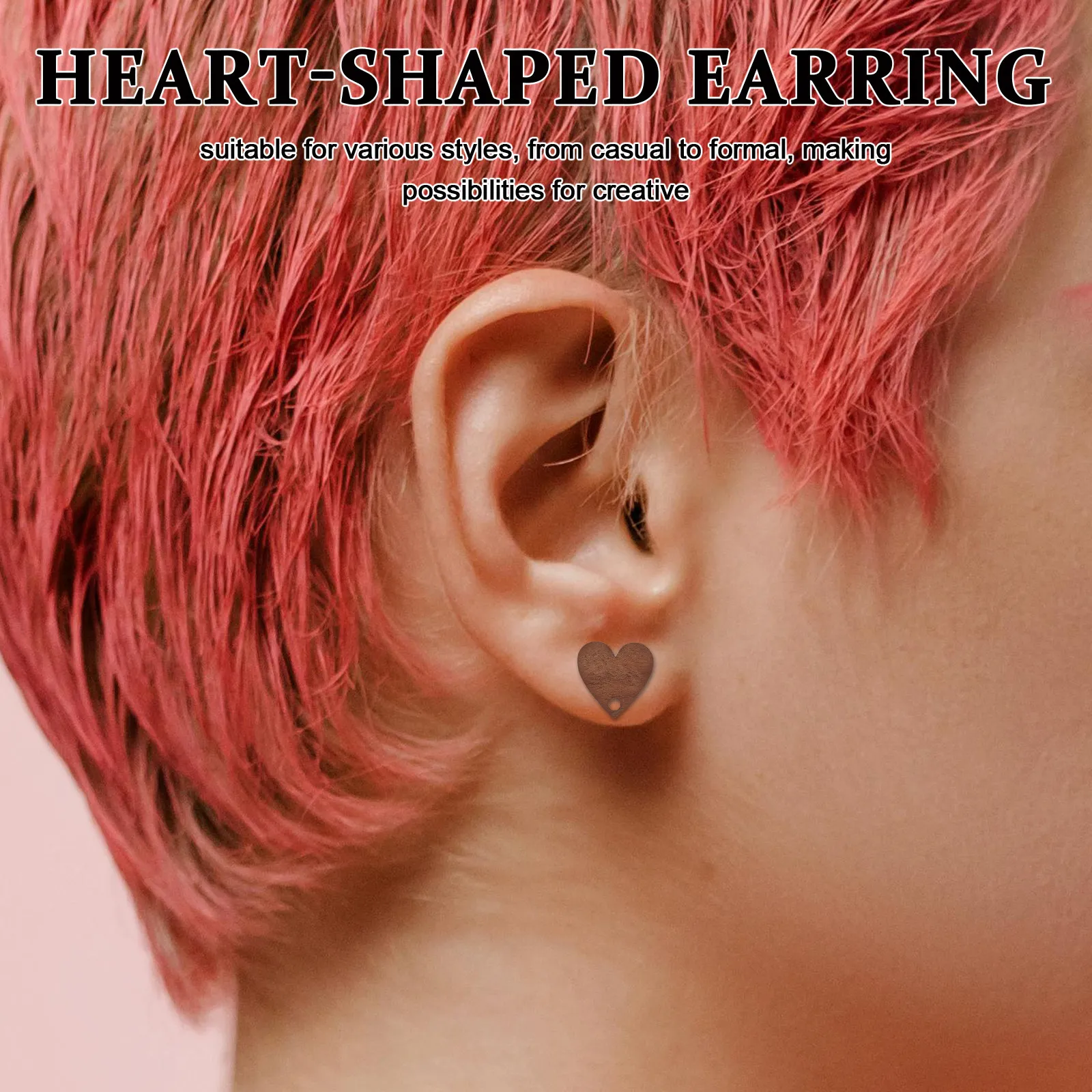 10Pcs Heart Shaped Wooden Earring Studs Flat Pad DIY Jewelry Making Supplies Natural Wood Minimalist Geometric Earrings Crafting - view 2