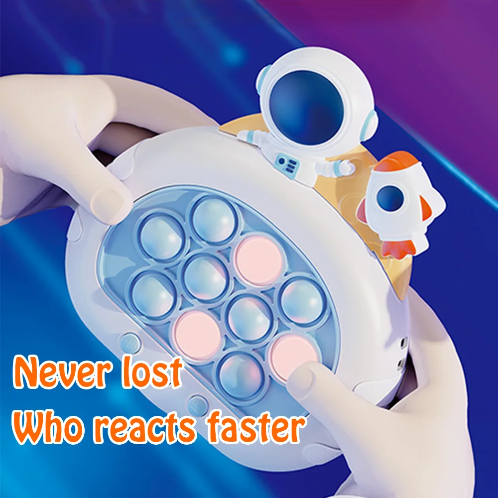 Pop Quick Push Bubbles Game Fidget Toys Handheld Games For Kids Adult Anti Stress Relief Toys Funny Light-Up Whac-A-Mole Game