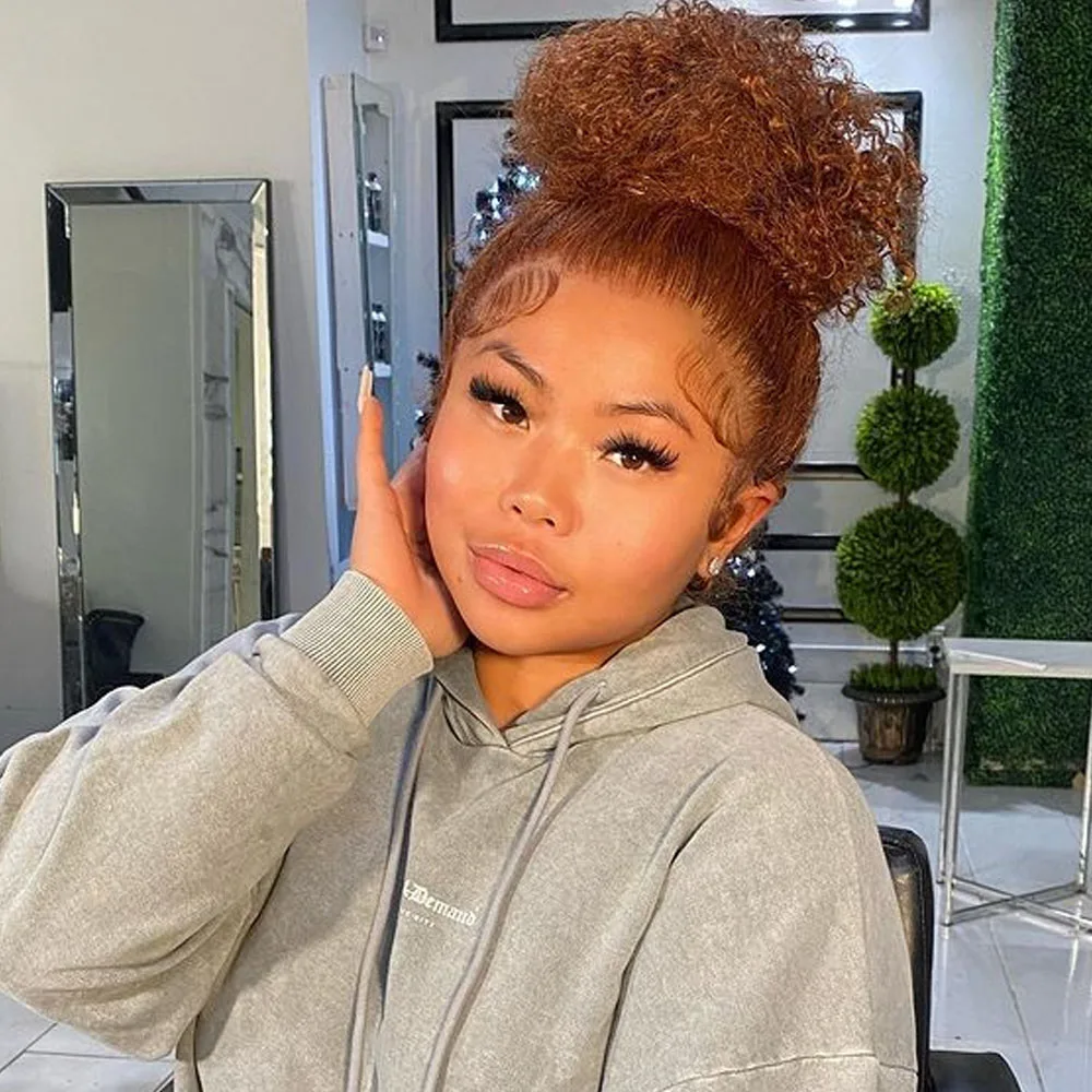 

Glueless 13x4 HD Lace Frontal Wig 4/27 highlight Human Hair Wigs Curly Ombre Colored Honey Blonde Deep Wave 13x6 Water Wave Wigs