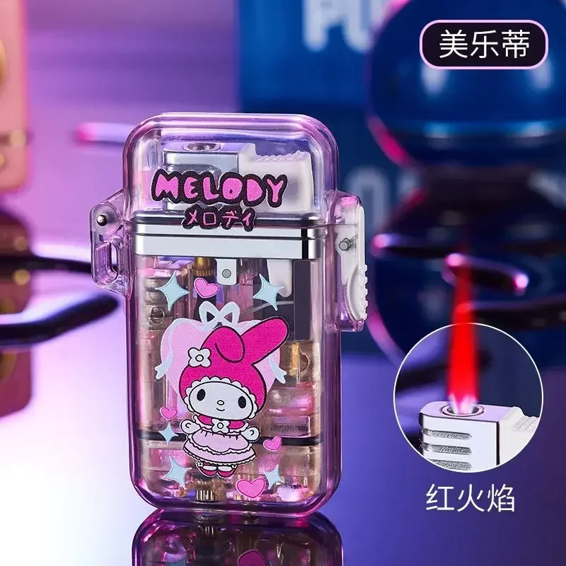 

Melody Kuromi Lighter Pink Flame Creativity Strobe Light Igniter Kawaii Hello Kitty Lighter Cinnamoroll Lighters Fast Delivery