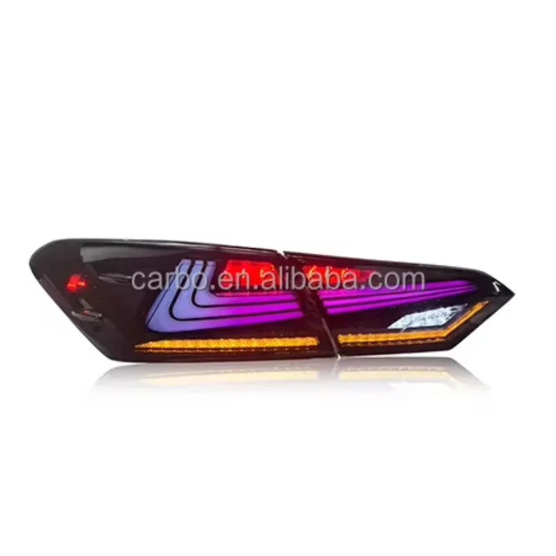

2018-2023 For Toyota For Camry LE/SE/XLE/XSE/TRD Waterproof RGB LED Tail Lights Rear Lamps With Red Clear Lens In ABS Material