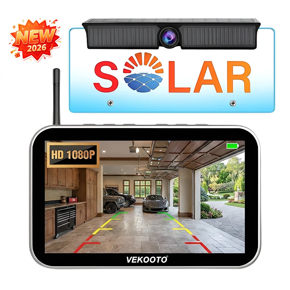 License Plate Solar Wireless Backup Camera 7