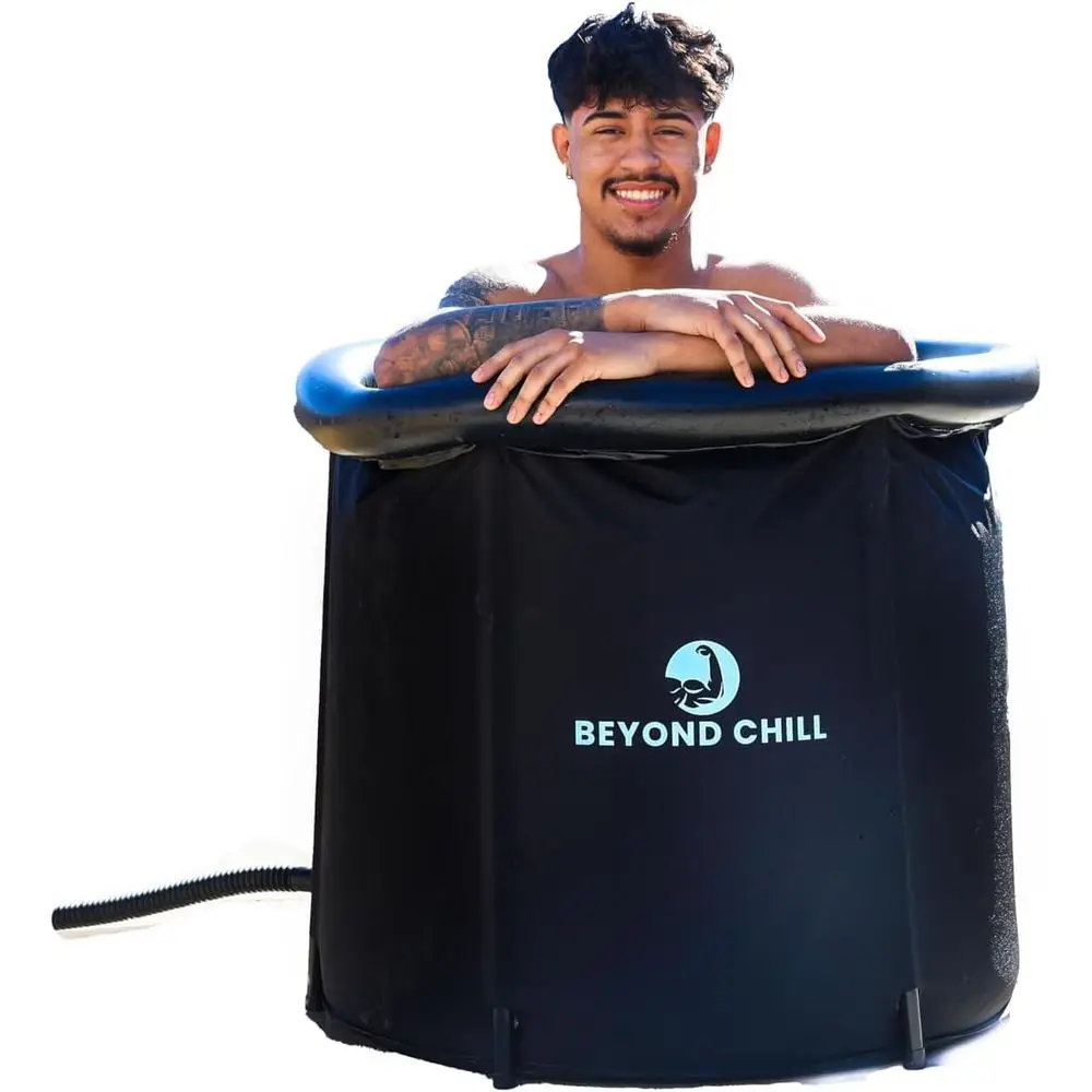 

Надувная ванна для ледяных процедур с 5 слоями и крышкой - идеально подходит для восстановления мышц спортсменов - большая ванна для погружения в холодную воду объемом 95 галлонов